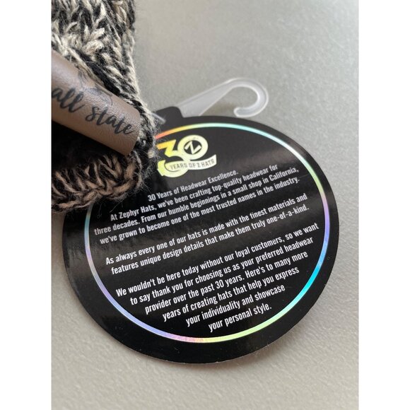 Zephyr Ball State Headband OSFA Ear Warmer Black Gray College Knit Outdoor NEW - Picture 6 of 6